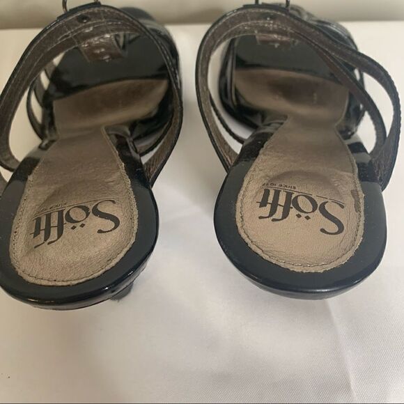 Sofft Isola Black Patent Leather Dress Sandals 11 - Picture 3 of 8